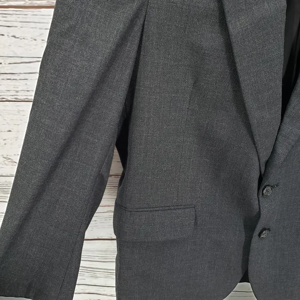 Tailors Row by Deansgate 100%Worsted Wool Men's Charcoal Sportscoat Blazer 42R